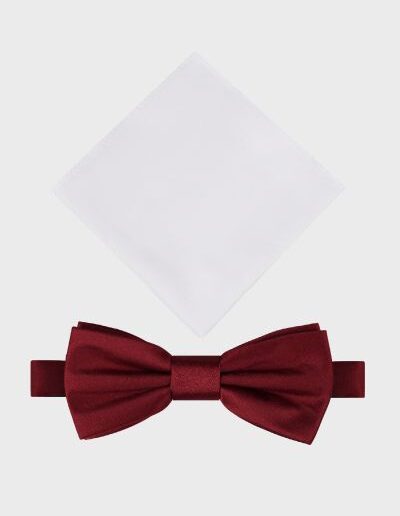 bordowa-mucha-męska-z-białą-poszetką